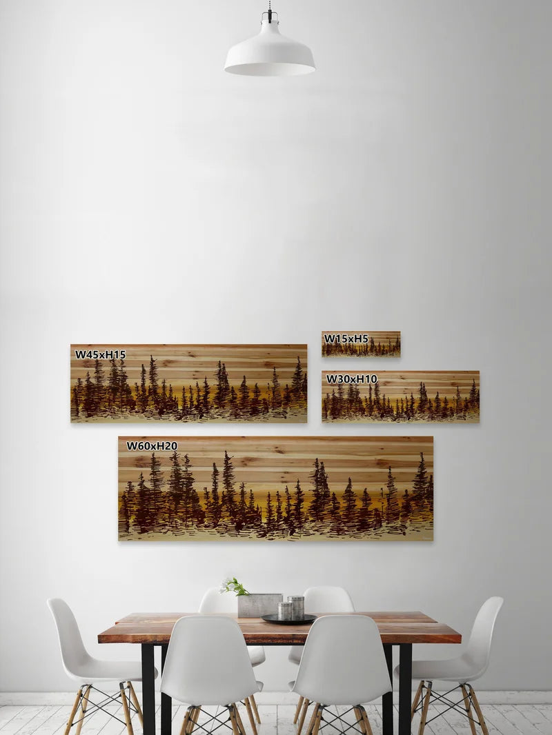 Haimes " Pine Tree Sunset " by Parvez Taj on Wood