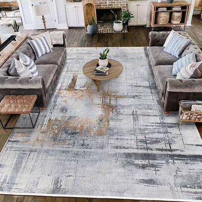 Rugs Mordern Soft Abstract Distressed Area Rugs for Living Room/Bedroom/Dining Room,Medium Pile Carpet Floor Mat (2.6 X 3.9 Ft, Gray/Green/Grey)