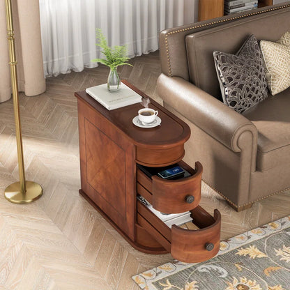 Solid Wood 2 - Drawer End Table