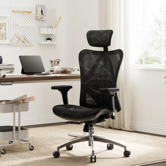 High Back Ergonomic Mesh Task Chair Big and Tall Reclining Comfy Home Office Chair for 300Lbs