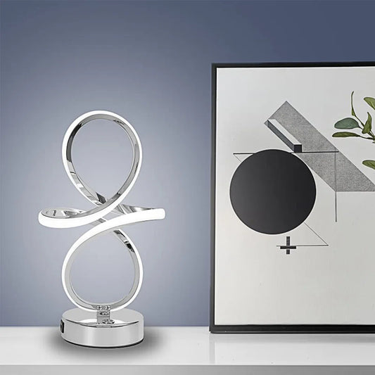 Lampe de bureau USB spirale en métal moderne Charlyne