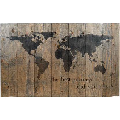 'World Map' by Fireside Home - Picture Frame Graphic Art Print on Wood