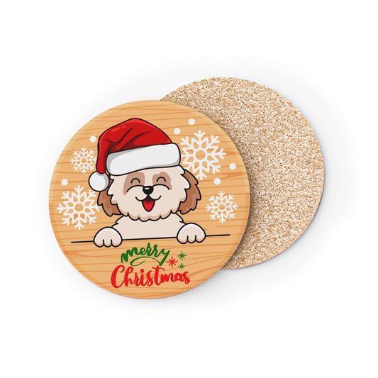 Cute Shih Tzu Christmas Coaster | Dog Coaster | Merry Christmas | Snowflakes | Puppy Coaster | Christmas Gift