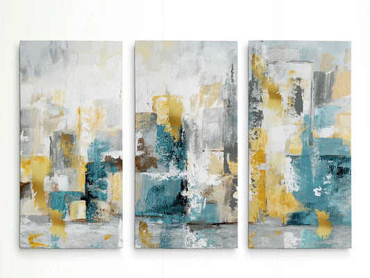 " City Views I " 3 - Pieces on Canvas